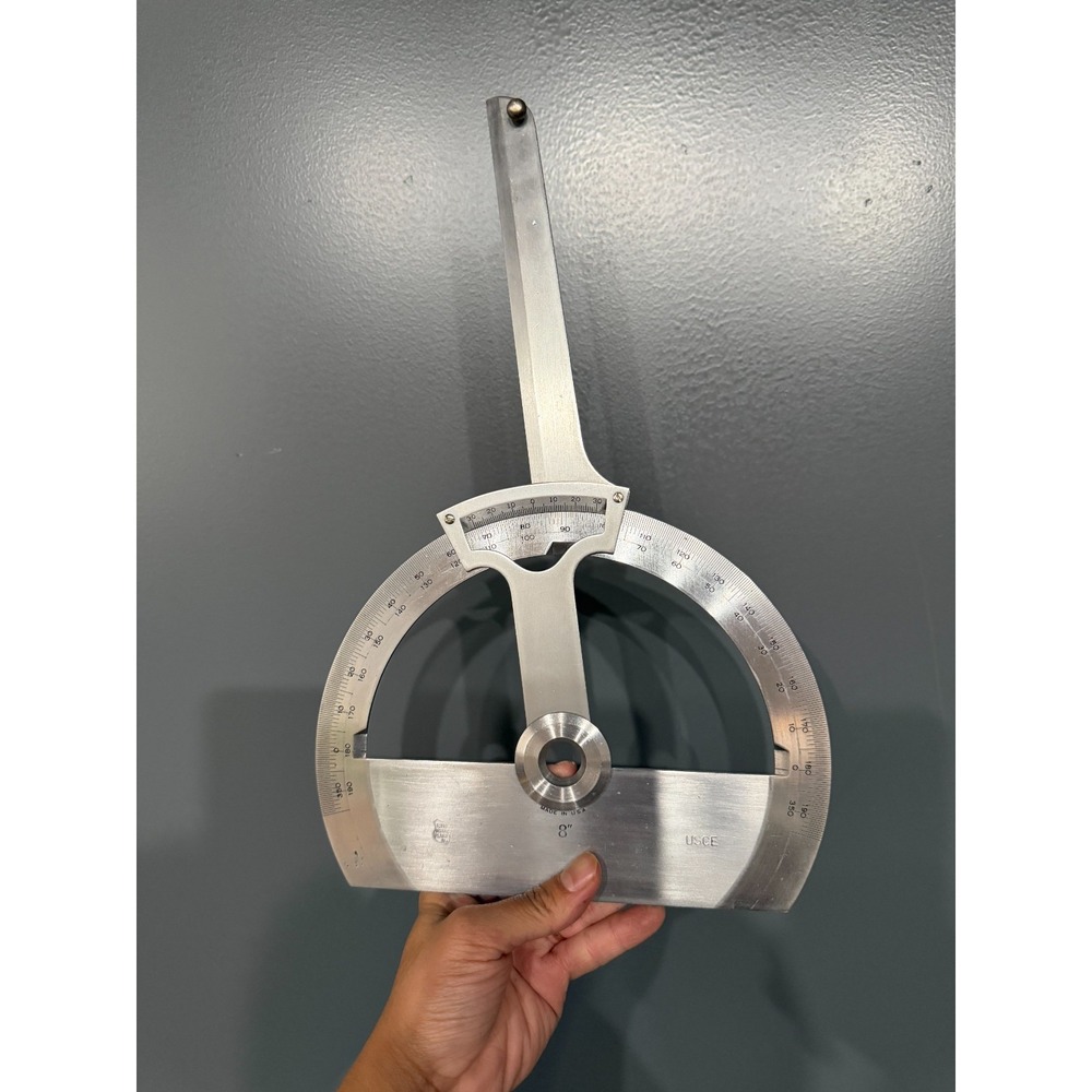 Union Instrument Corp 8" Metal Protractor Angle Gauge USCE AS IS